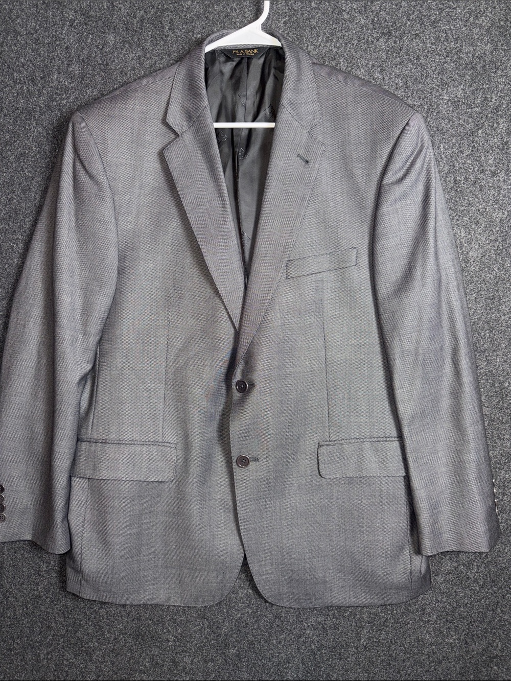 Jos. A. Bank Signature Gold 100% Wool Gray Two-Button Men's Sport Coat 44R